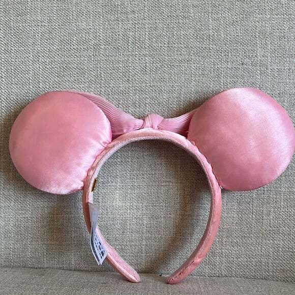 Disney x Baublebar Pink Rhinestone Pearl Pleated Bow Minnie Mouse Headband - Picture 6 of 10